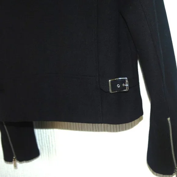 Gap Wool Blend Moto Sherpa jacket Size Small - Picture 4 of 7